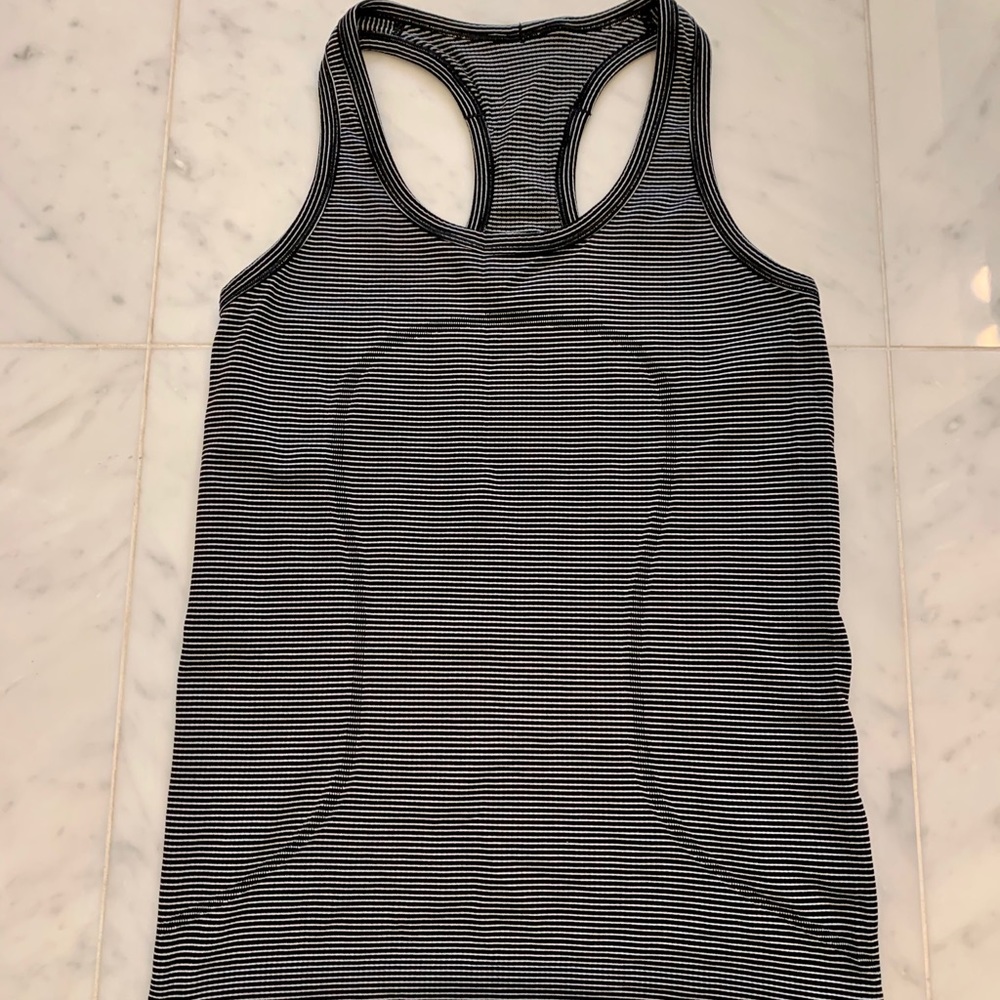 Lululemon Swifty racerback tank -Striped Black